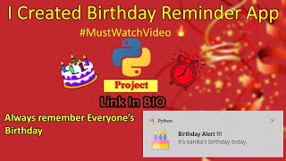Create birthday notification using python 🎂|| birthday reminder app 💡 || python project