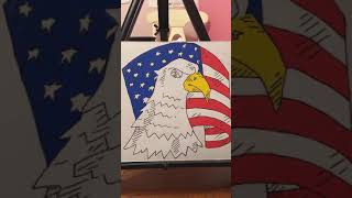 American flag with and eagle