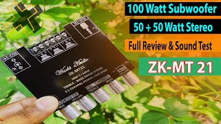 ZK-MT21 100Watt Bass + 50Watt × 2 Stereo | Bluetooth 5.0 | Powerful Audio Amplifier