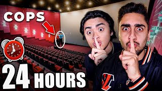 24 Hour Overnight Challenge in MOVIE THEATER **CRAZY ENDING**