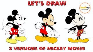 Let's Draw 3 Versions of Mickey Mouse