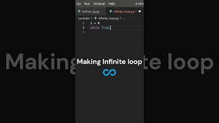 Infinite Loop in Python #shorts #short #python