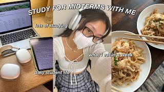 STUDY VLOG | a productive week in my life | studying for midterms, what i eat & new hobbies