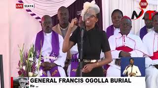 "WHOEVER KILLED MY DAD WILL NOT LIVE FOREVER"GEN.OGOLAS DAUGHTER EMOTIONAL SPEECH AT HIS BURIAL SIAY