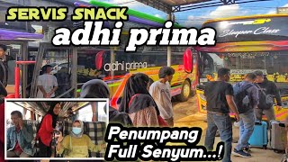 Perdana Servis Snack Bus Adhi Prima Palembang❗️Penumpang Full Senyum❗️