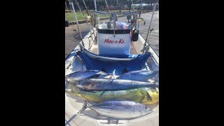 Marlin, Mahimahi, and Skipjack Tuna; Waianae Oahu Hawaii on the Manu o Ku, Boston Whaler 150 Montauk