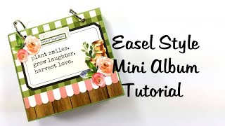 Vintage Easel Style Mini Scrapbook Album Polly's Paper Studio Tutorial Echo Park Spring Market DIY