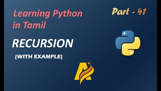 Learning Python in Tamil | Part-41 | Python Recursion function with example