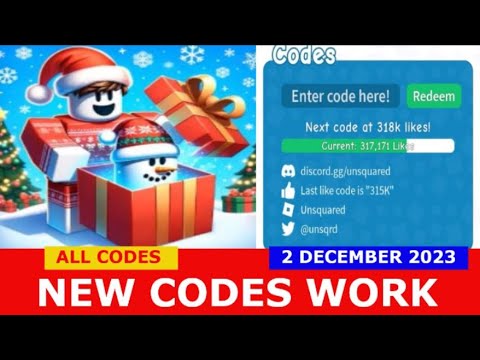 *NEW UPDATE CODES* [The Winter Event] Unboxing Simulator ROBLOX DECEMBER 2, 2023