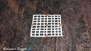 Small chukki lotus rangoli | Easy & Beautiful rangoli | Simple lotus flower rangoli | Daily rangoli