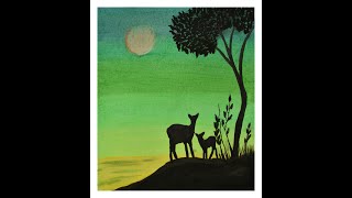 Oil Paste easy scenery drawing #shorts #funcrafts