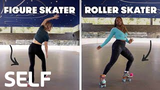Figure Skaters Try To Keep Up With Roller Skaters | SELF