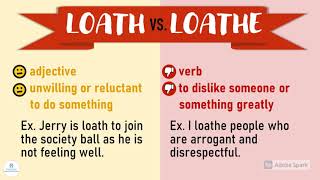 LOATH VS. LOATHE | Vocabulary Development | IMs | ELC