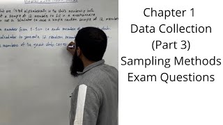 Edexcel AS Level Maths : Chapter 1 Data Collection (Part 3) - Sampling Methods Exam Questions