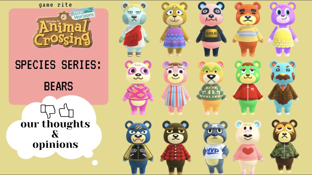 Animal Crossing New Horizons Species Series: Bears - YouTube