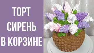 Торт Корзина сирени(крем БЗК). Lilac Basket Cake.