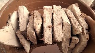 New Fantastic 😍 creamy pure brown mud dirt crumbling on paste dipping satisfying ASMR sounds