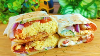 Tortilla wrap breakfast hack❗ Easy and lazy breakfast recipe with eggs and without egg! Tasty!