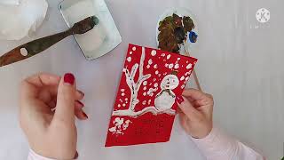 petite❄️section❄️ carte ❄️nouvelle année.Carte de Noël très facile.توزيعات وهدايا السنة الجديدة 2023