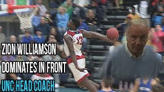 Zion Williamson Dunk Show In Front UNC Head Coach! Dominates State Quarter-Finals Full Highlights