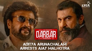 Darbar Movie Scene | Aditya Arunachalam arrests Ajay Malhotra | Rajinikanth | AR Murugadoss | Lyca