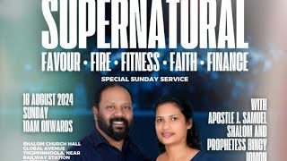 Live Now - Supernatural Sunday | Apo. J Samuel Shalom \u0026 Bincy Jomon | Shalom Revival International