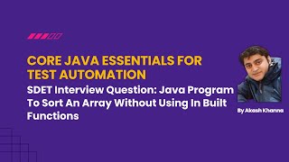 Java Program To Sort An Array Without Using In Built Functions