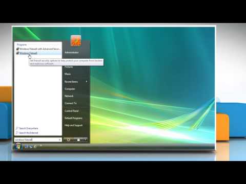 How to change the firewall settings in Windows® Vista How to change the firewall settings in Windows® Vista