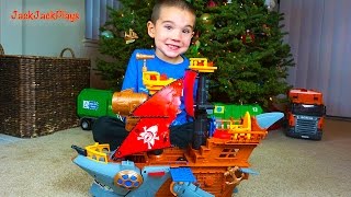 Shark Bite Pirate Ship Pretend Play! Unboxing a Fun Boat Toy for Kids! | JackJackPlays