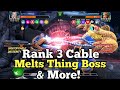 Cable DESTROYED Thing War Boss! | Melting Korg, Killmonger, Domino & More! | Rank 3 Cable | MCOC