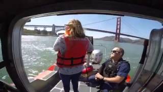a Coast Guard Engagement underneath the Golden Gate Bridge