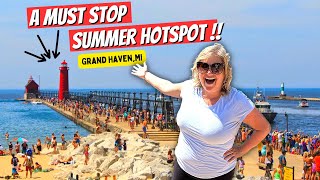 Grand Haven: THIS PLACE IS SUMMER!! (RV Road Trip)