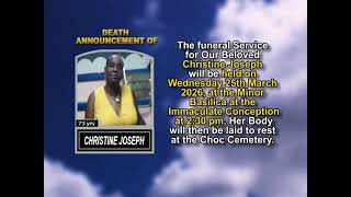 Christine Joseph ~ Short Obituary
