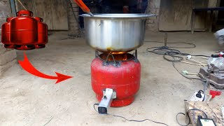 How To Making Wood stove From Old Gas Cylinder / 12 volt charging stove