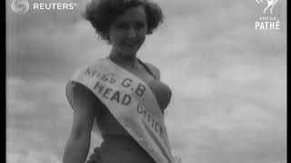 Judges choose Miss Gaumont British of 1948 at the annual Sports Day at Norbury (1948)