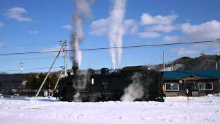 「SL冬の湿原号」標茶駅で停車中のC11 171