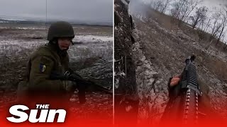 Ukrainian Tank Brigade launches counter attack against Russian forces in POV footage