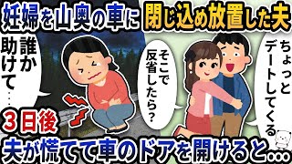 【2ch修羅場スレ】【2ch スカッと】騙して妊婦を山奥まで連れてきた上車に閉じ込め放置した夫→3日後夫が慌てて車のドアを開けると…