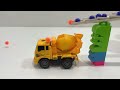 marble run race ☆ haba slope u0026 retro makita truck excavator garbage truck dump truck ambulances