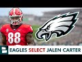 Jalen Carter Selected By Philadelphia Eagles With Pick #9 In 1st Round of NFL Draft Following Trade