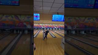 So smooth with the backup ball. #bowling #bowlingleague #bowler #woohoo