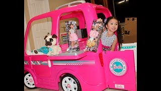 Surprise NEW Barbie Dream Camper Power Wheels Ride-On Vehicle with Abi  from Santa clause