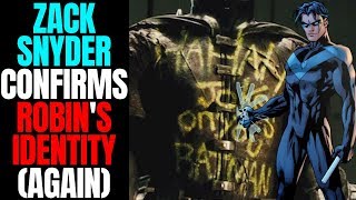 Zack Snyder Confirms (Again) The Identity Of Robin | More Details On Death In Justice League