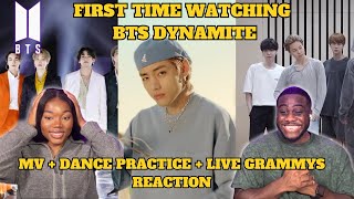 K-POP SKEPTICS FIRST TIME WATCHING BTS (방탄소년단) DYNAMITE | MV + DANCE PRACTICE + LIVE GRAMMY AWARDS