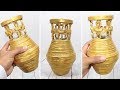 Newspaper craft idea: How to make flower vase - Newspaper vase