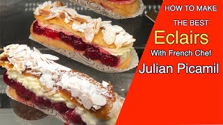 How to make tasty Eclairs, see how French Chef Julien Picamil puts them together.