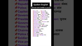 सभी शासन प्रबंध से संबंधित Vocabulary #english #spokenenglish #shorts