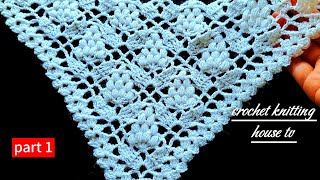 crochet triangle shawl easy for beginners step by step/ easy crochet shawl