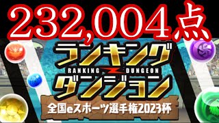 ランキングダンジョン全国eスポーツ杯2023杯　232,004点【ランダン】【パズドラ】