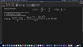 Numerical Differentiation